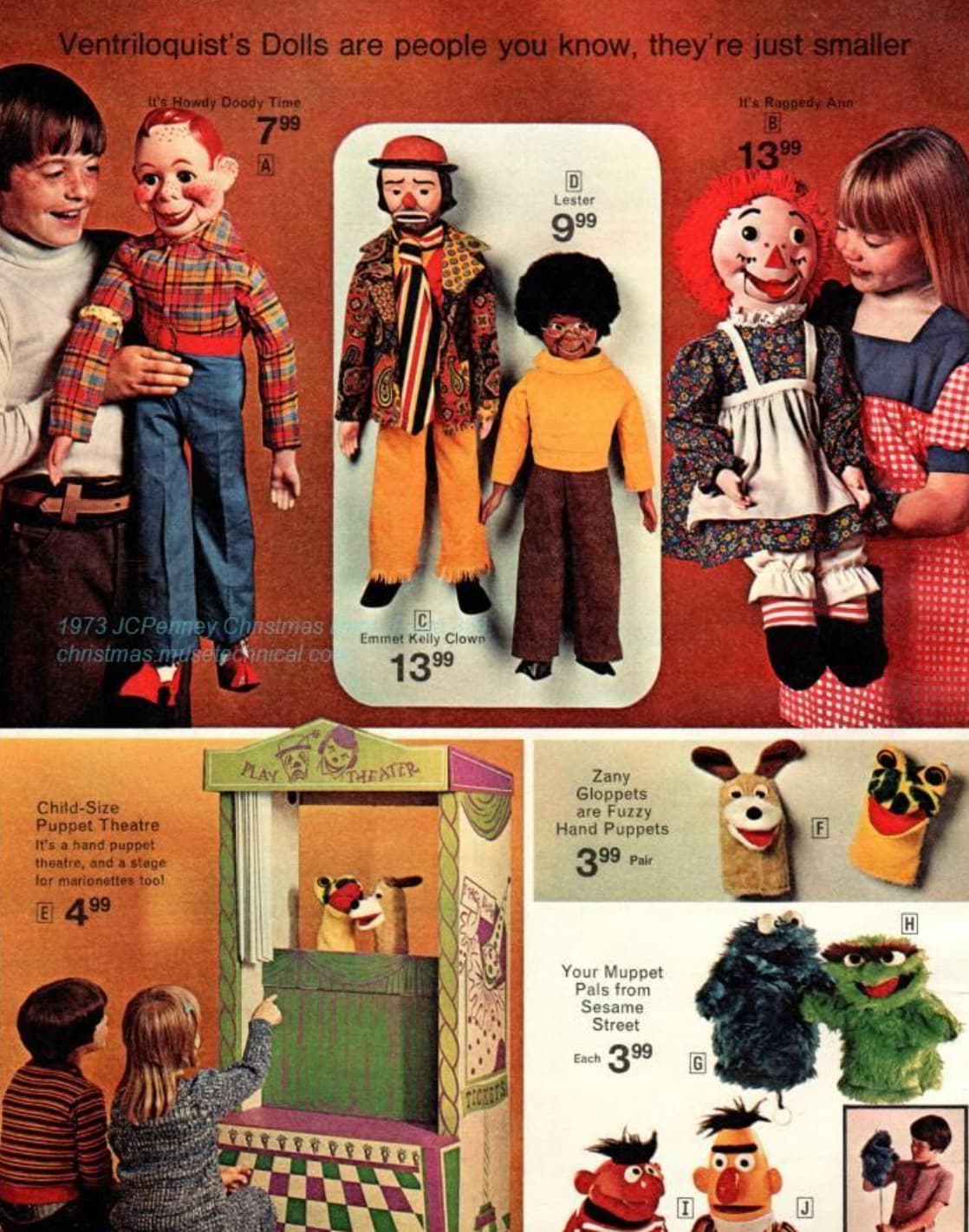 jc penneys christmas catalog 80s toys - Ventriloquist's Dolls are people you know, they're just smaller It's Howdy Doody Time 7.99 It's Raggedy Ann B 1973 JCPenney Christmas christmas musetechnical.co C Emmet Kelly Clown 1399 ChildSize Puppet Theatre It's